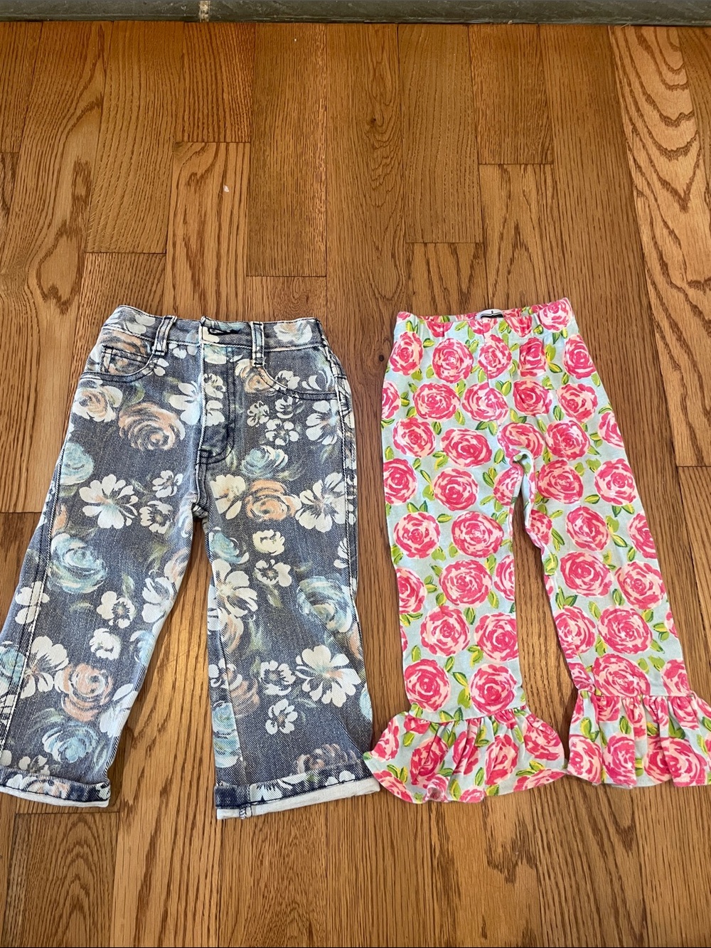 Oleg Cassini Kids Floral Jeans & Mud Pie Pink Rose Ruffle Leggings